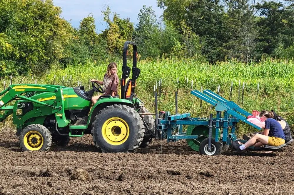 The Solutions in the Land team working a Midwest farm field